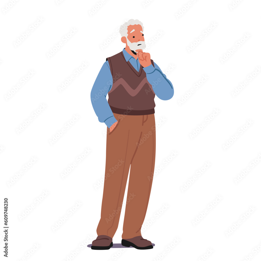 Thoughtful Elderly Gentleman Thinking, Old Male Character Deep In Contemplation, With A Hint Of Nostalgia And Experience Thoughtful Elderly Gentleman Thinking, Old Male Character Deep In Contemplation, With A Hint Of Nostalgia And Experience
