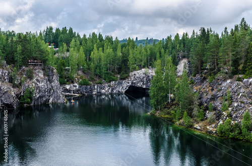 Karelia Ruskeala marble canyon in summer