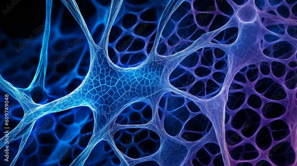 Abstract 3D Rendering of Nerve Cells Abstract 3D Rendering of Nerve Cells