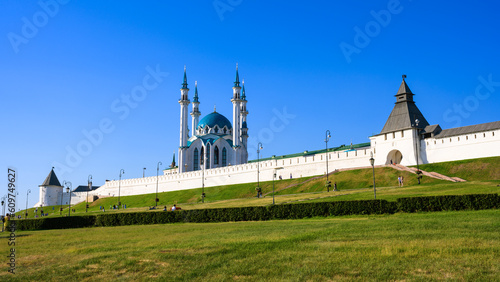 Kazan Kremlin in summer, Tatarstan, Russia. It is top landmark of Kazan