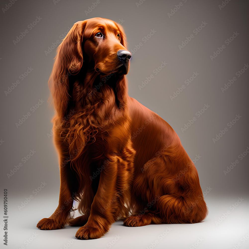 An illustration dog(Irish Setter)