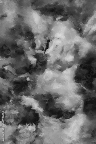 Black and White Abstract Wallpaper Background, Cloudy, Smoke, Smoky, Texture, Gray, Generative AI, Grey