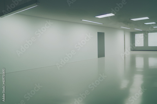Backroom.  empty white room that causes backroom sensations, made by Generative AI