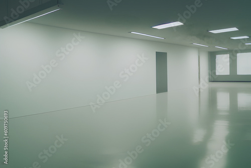 Backroom.  empty white room that causes backroom sensations  made by Generative AI