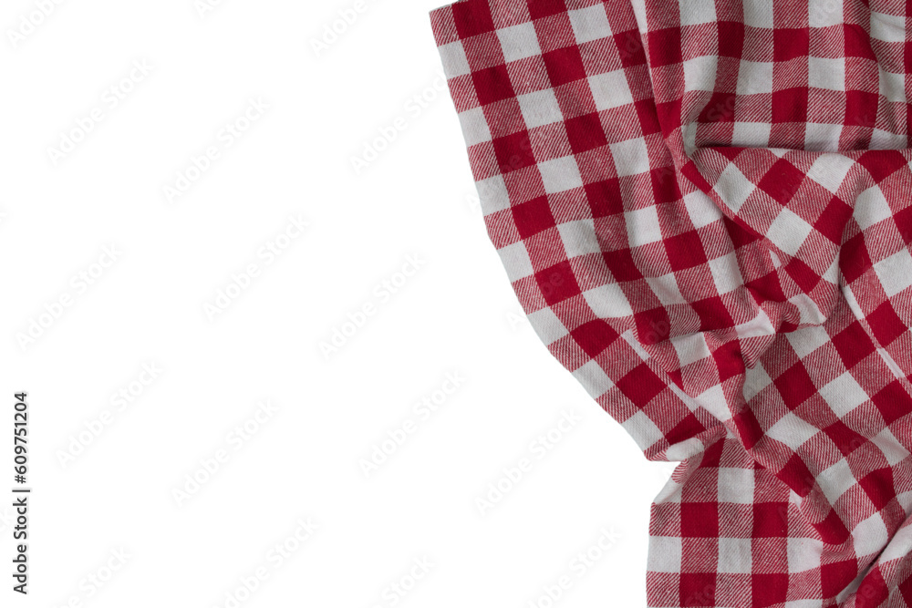 Fototapeta premium Part of checkered napkin, untucked with transparencies, PNG format 