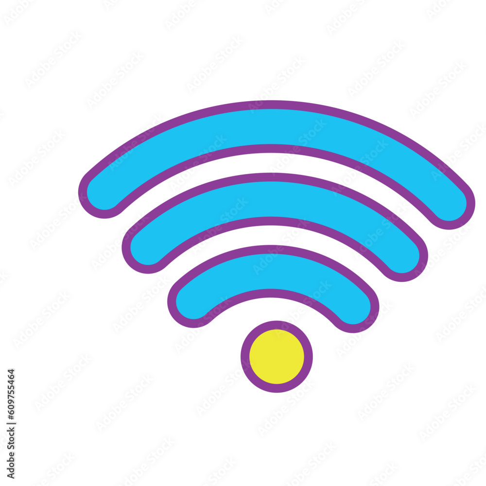 Vector image of wifi signal icon with white background Vector image of wifi signal icon with white background