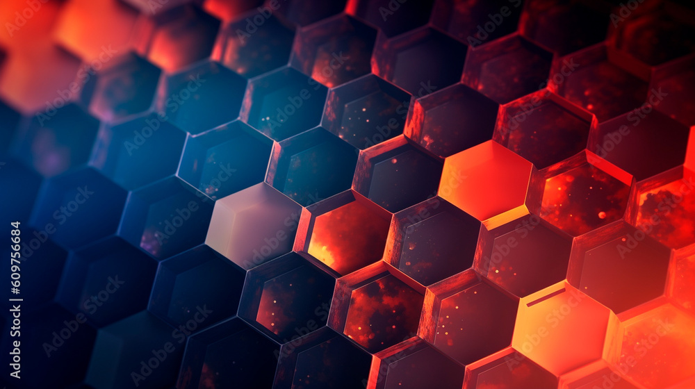 Abstract background with hexagons. Generative AI Abstract background with hexagons. Generative AI