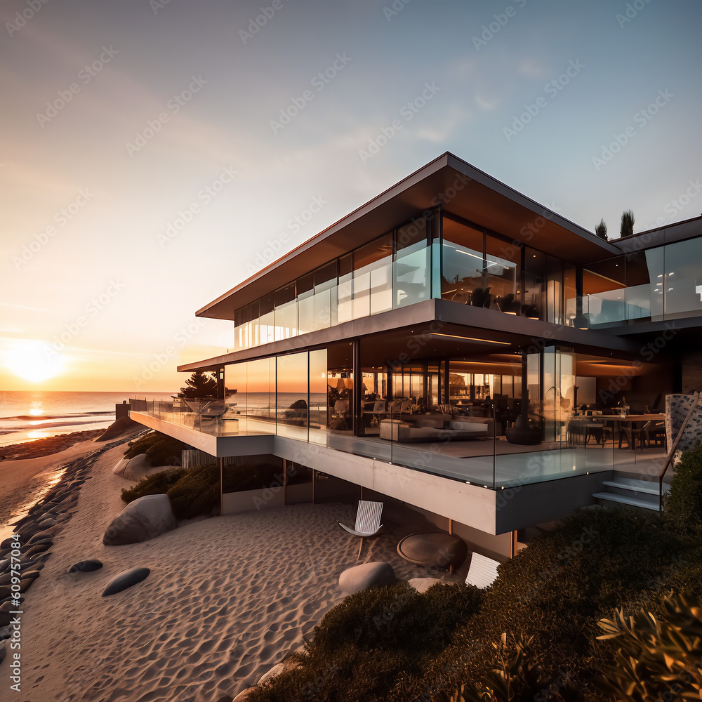 Fototapeta premium sunset over the beach