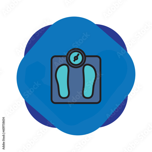 Vector image of scale icon with blue background