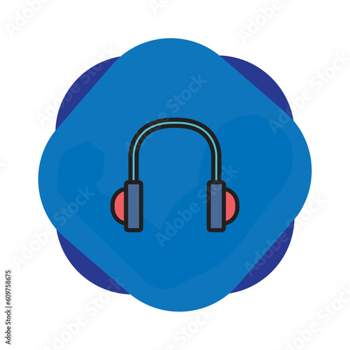 Vector image of headband-shaped headphones icon with black background