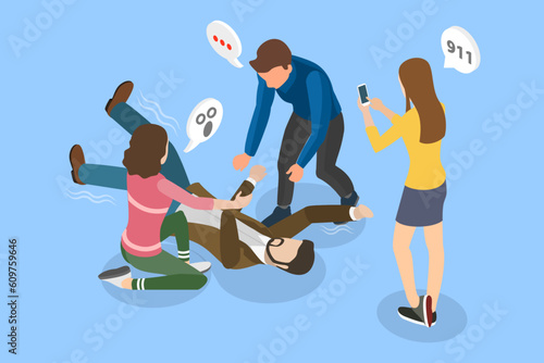 3D Isometric Flat Vector Conceptual Illustration of Epilepsy, Nervous System Disorder