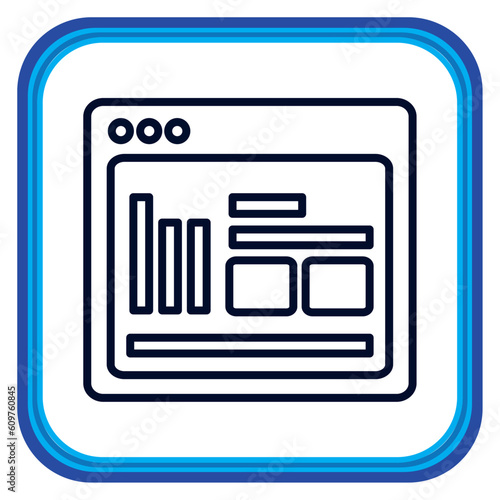 Vector image of a statistical graphs icon with a white background
