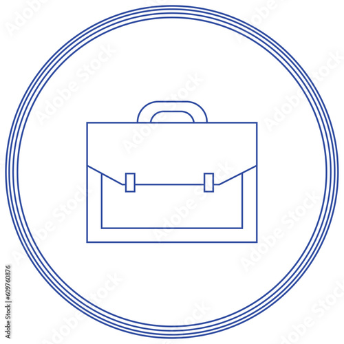 Vector image of a briefcase on blue lines and a white background