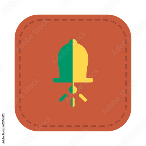 Vector image of a bell with an orange background