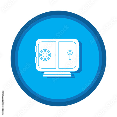 Vector image of safe with blue color background