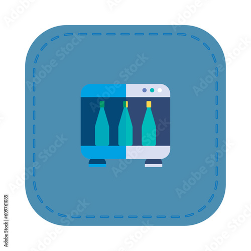 Vector image of wine bottles icon with blue background