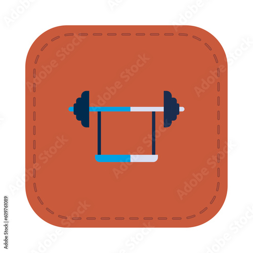 Vector image of gym weights with orange background