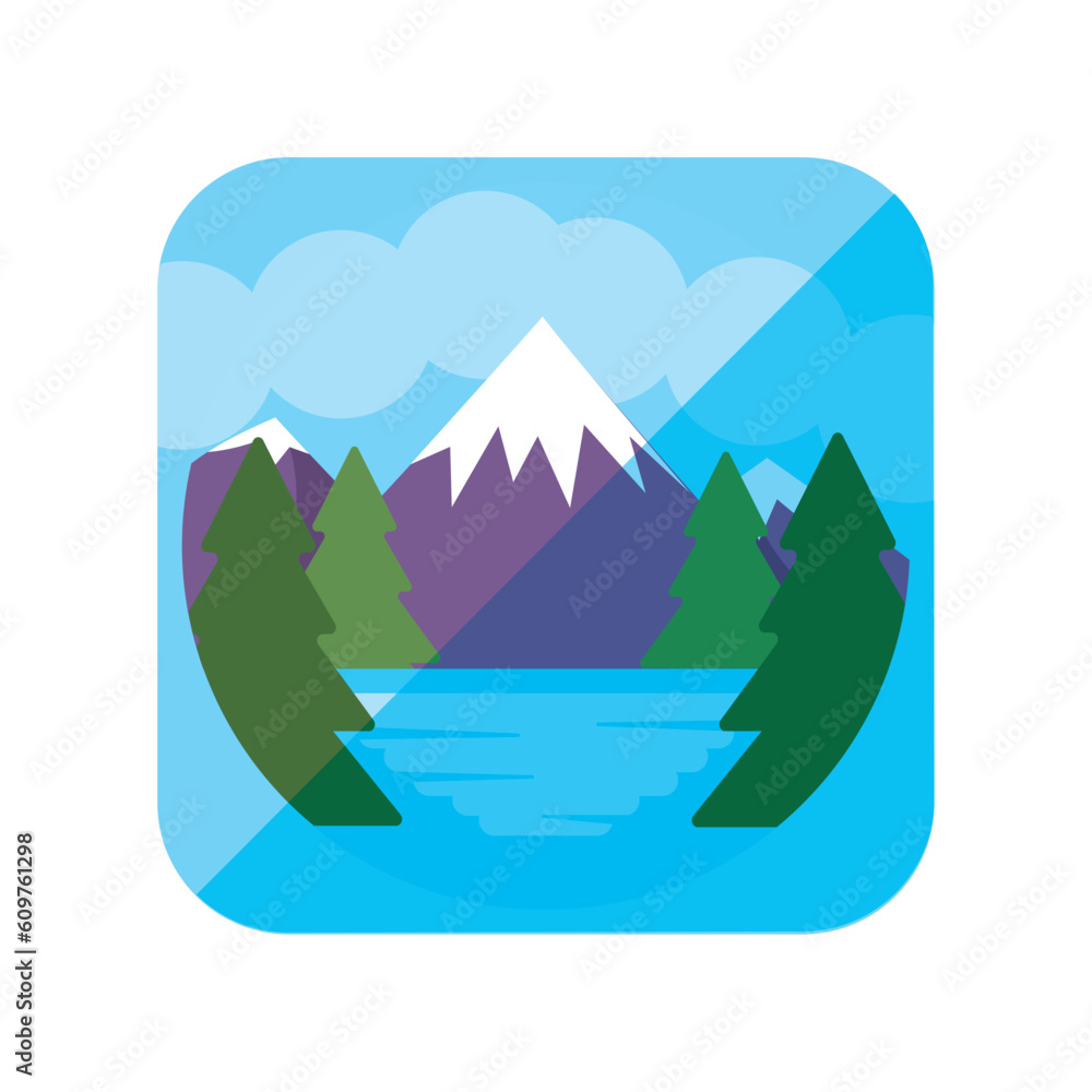 landscape vector icon of square shape with round edges landscape vector icon of square shape with round edges