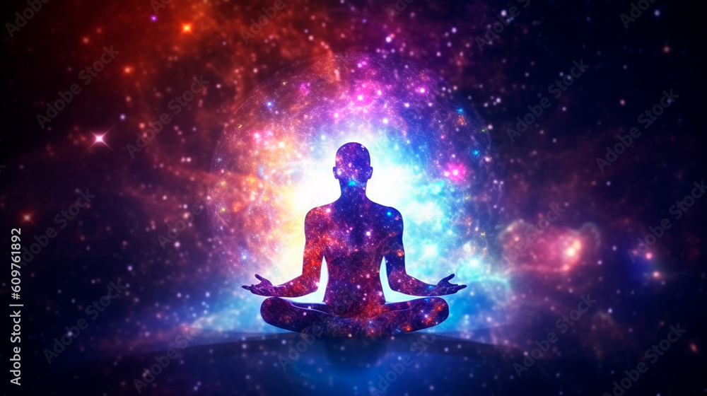 Universe, cosmos. Meditation background, chakras, prana, the mind of God and spirituality. Generative AI Universe, cosmos. Meditation background, chakras, prana, the mind of God and spirituality. Generative AI