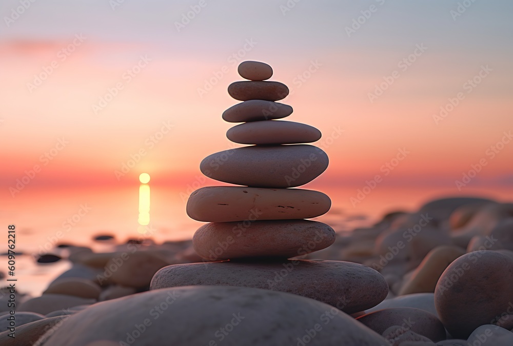 Centered Rocks stack rocks beach sunset background zen temple centered design newtons ...