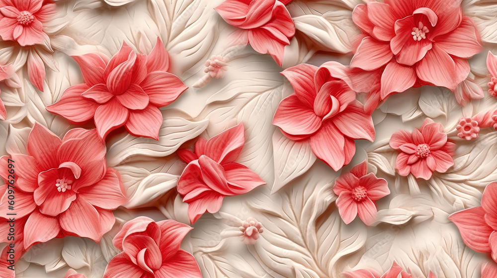 Flowers with soft seamless pattern Flowers with soft seamless pattern