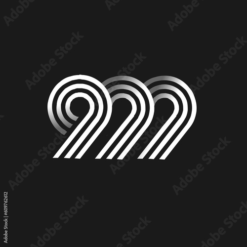 999 monogram letter logo icon design