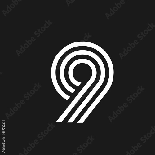 999 monogram letter logo icon design