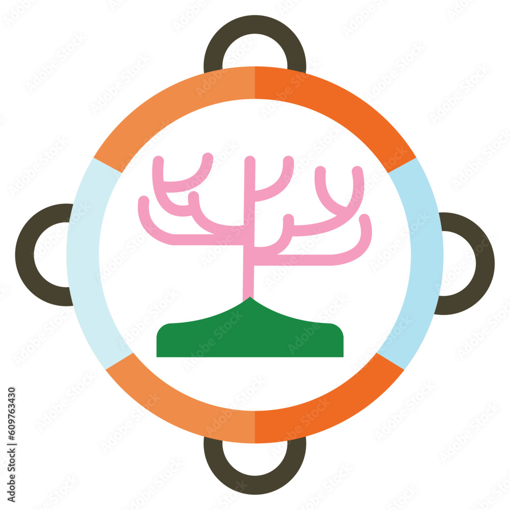 Obraz premium Sea seedling vector icon with white background