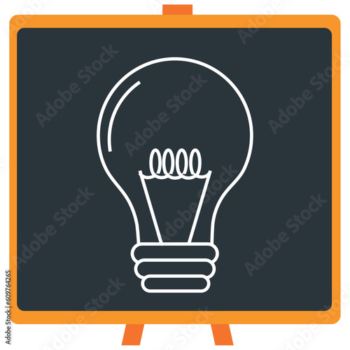 Vector icon of a chemistry laboratory bulb in white lines with dark border