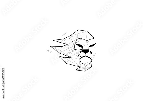 ilustration lion geometric