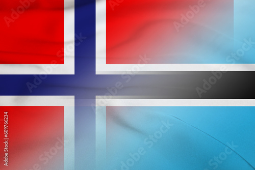 Norway and Botswana national flag international contract BWA NOR photo