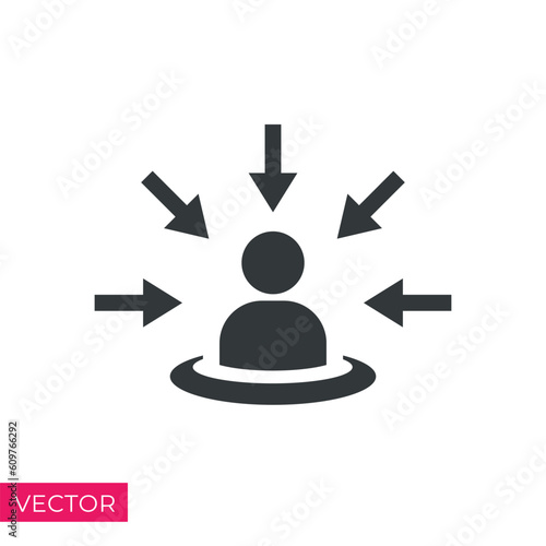 centric consumer icon, customer focus concept, client first approach - icon vector