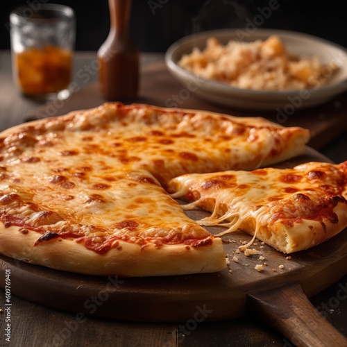 Wallpaper Mural A delicious cheese pizza. Generative AI.  Torontodigital.ca