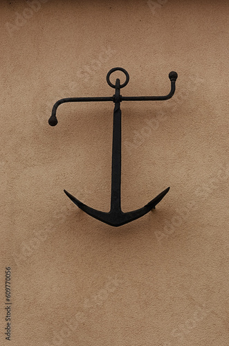 Decorative Forged Sea Anchor on the Wall