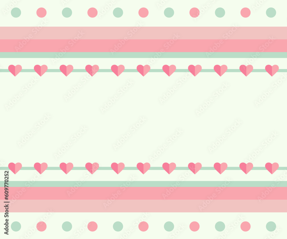 cute pastel-colored background with hearts and a frame for text cute pastel-colored background with hearts and a frame for text