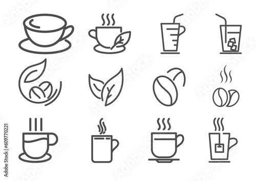 Hot and cold coffee drinks icon vector illustration.