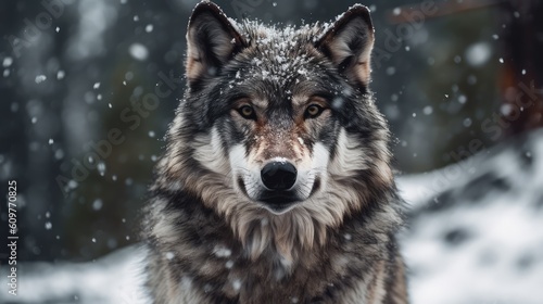 Snow mountain wolf growling © Photo And Art Panda