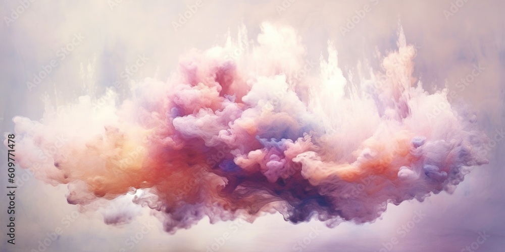 Colorful smoke abstract background. Soft fancy clouds. Generative AI