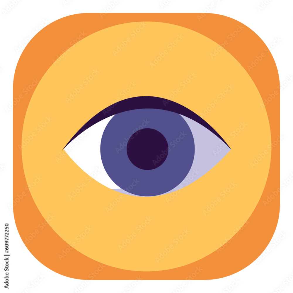 vector icon of an eye with yellow background vector icon of an eye with yellow background