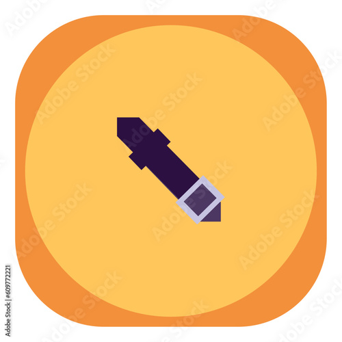 vector icon of a seat belt with yellow background