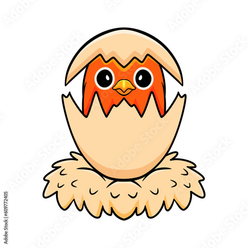 Cute lutino lovebird cartoon inside from egg