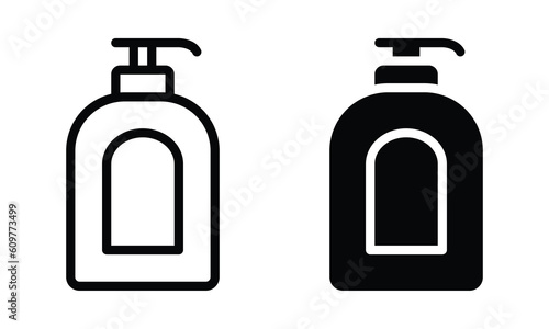 Liquid soap icon with outline and glyph style.