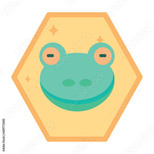 vector icons of a toad with yellow background