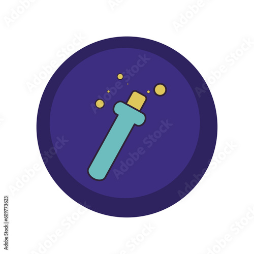 vector icons of a posion with purple background and blue border
 