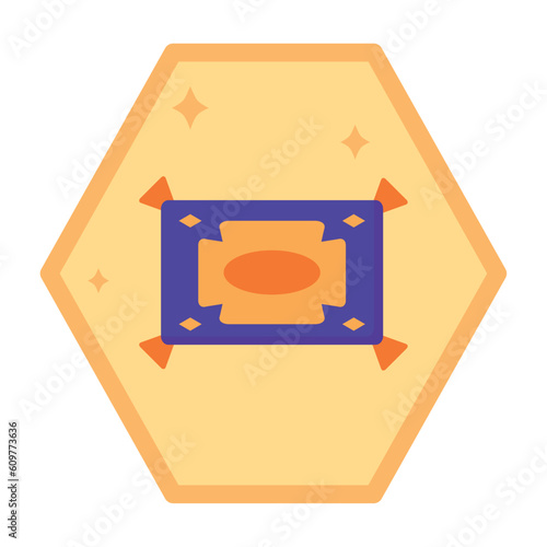 vector icons of a carpet with orange background