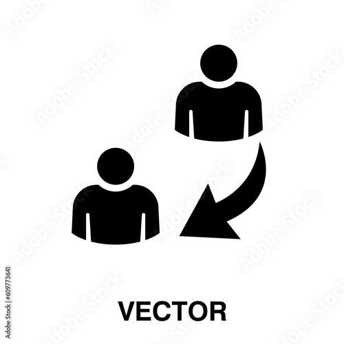 Arrow statistics decrease icon. demotion, negative performance, stagnation vector illustration on white background..eps