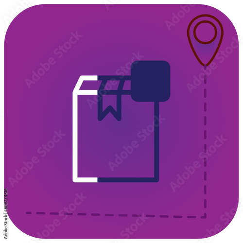 vector icon of a box with purple background