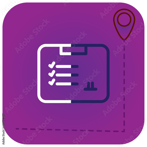 vector icon of a contact sheet with purple background