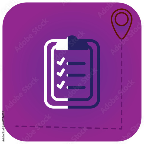 vector icon of a note board with purple background