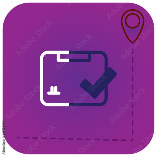 vector icon of a contact sheet with purple background
